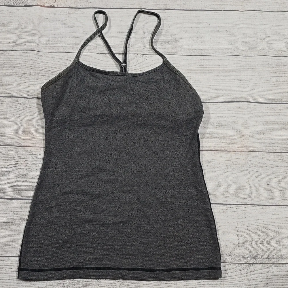 Lululemon Power Y TankHeathered Black / Black Size 6 - Picture 4 of 5